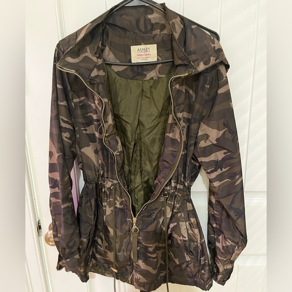 Juniors Ashley by 26 International Green Camo Faux Fur
